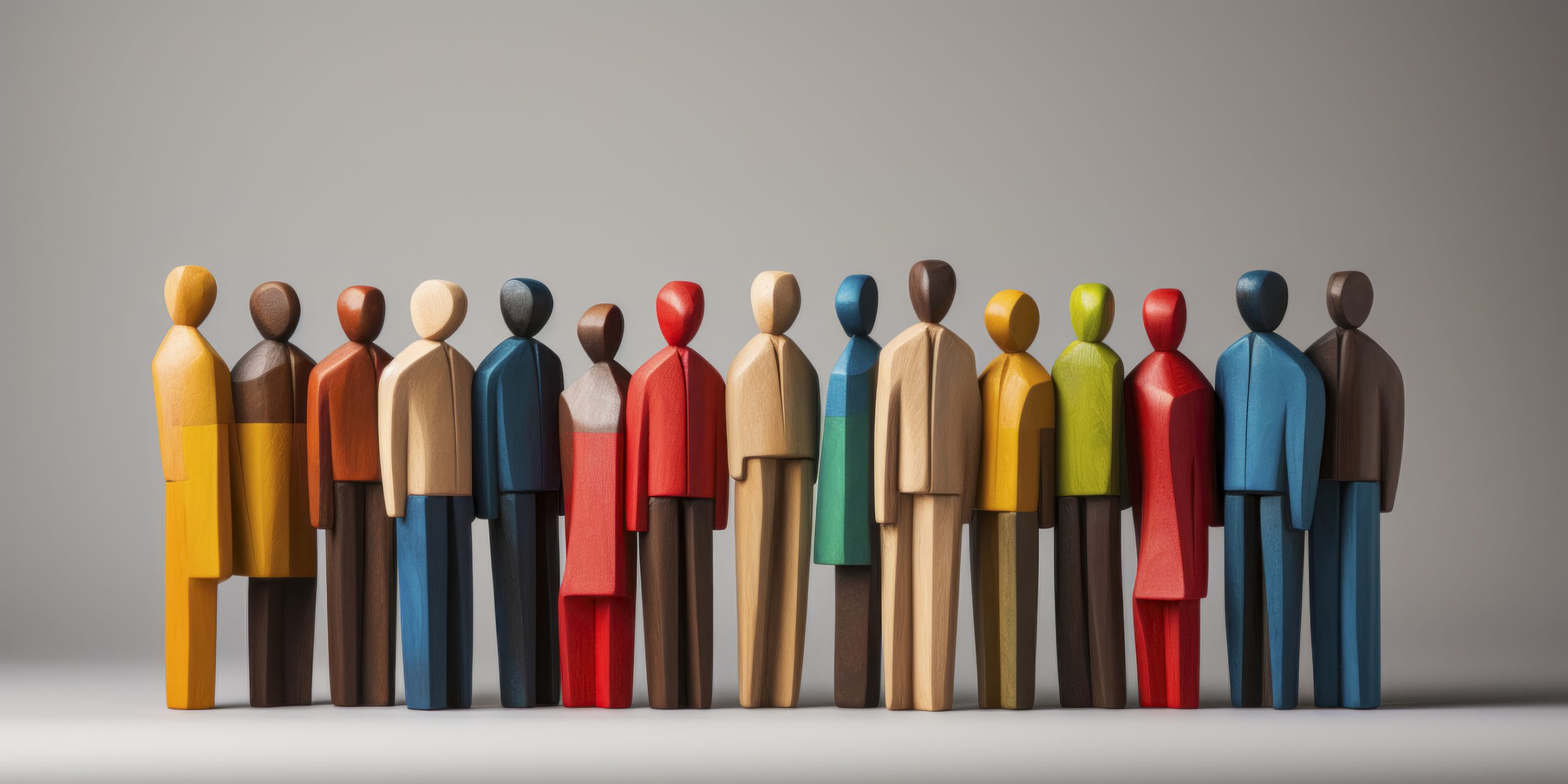 Diversity and inclusion concept. Silhouette figures of different colors.